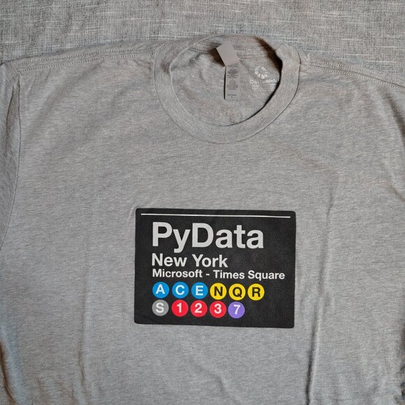 Microsoft Time Square New York T-Shirt Size Large Gray PYData ACENQR S1237 - Picture 4 of 10